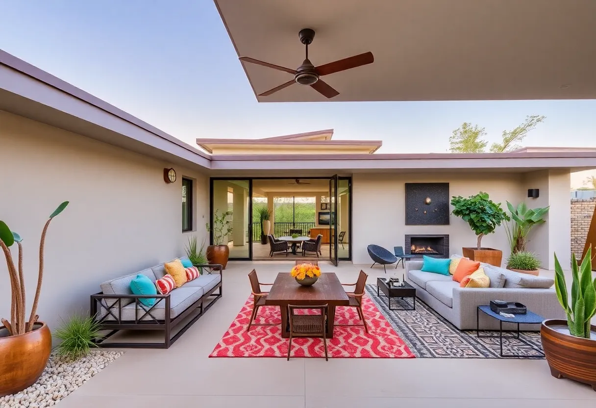 Renovated home in Phoenix with sustainable designs and outdoor area.