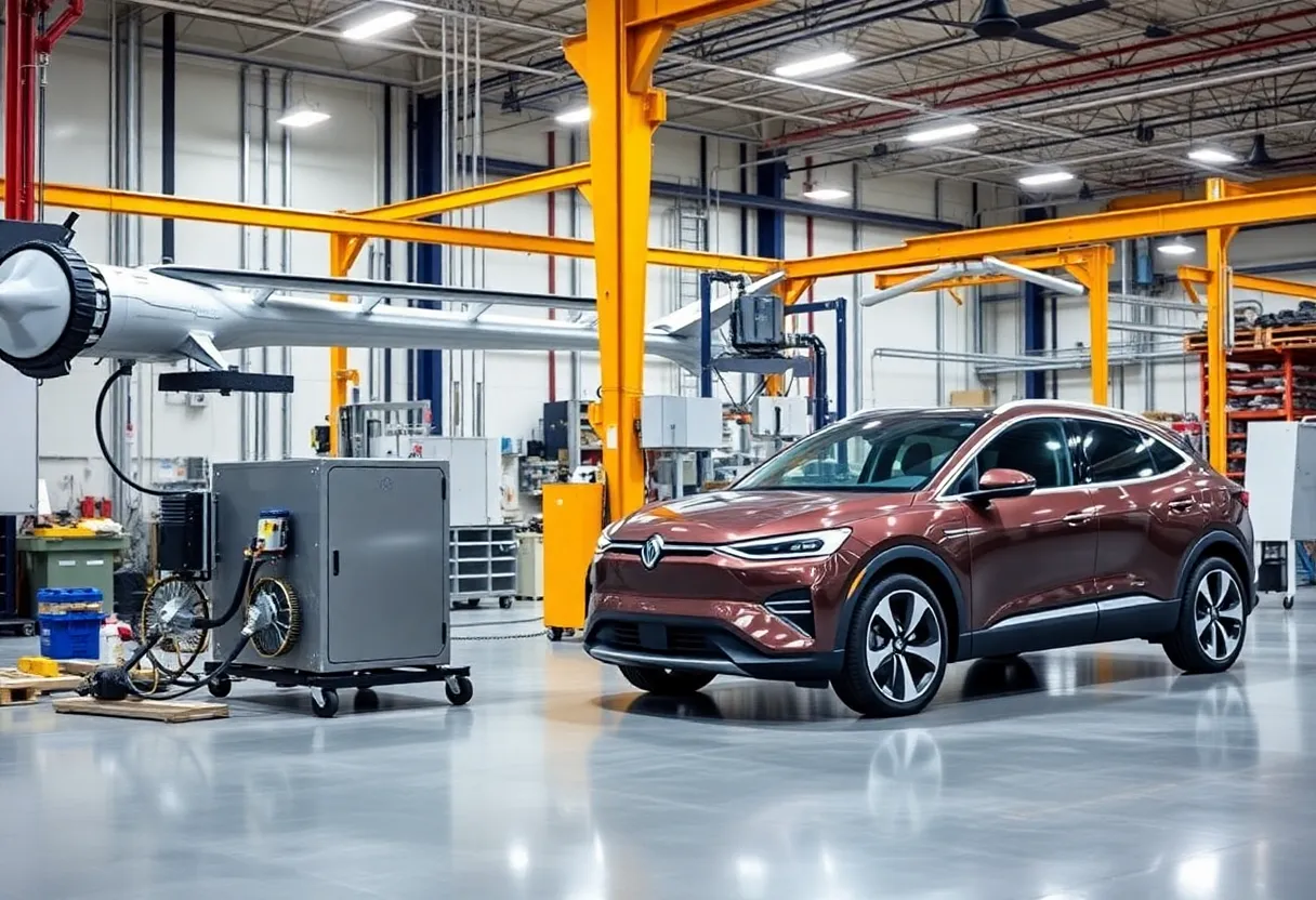 Showcasing Arizona's manufacturing innovations: aircraft unit, body camera, electric SUV.