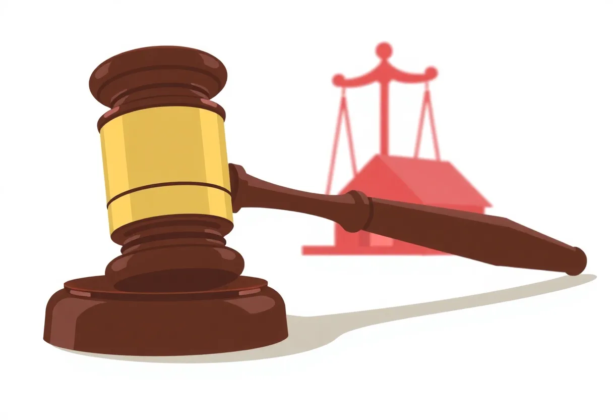 Gavel representing legal justice over online real estate practices