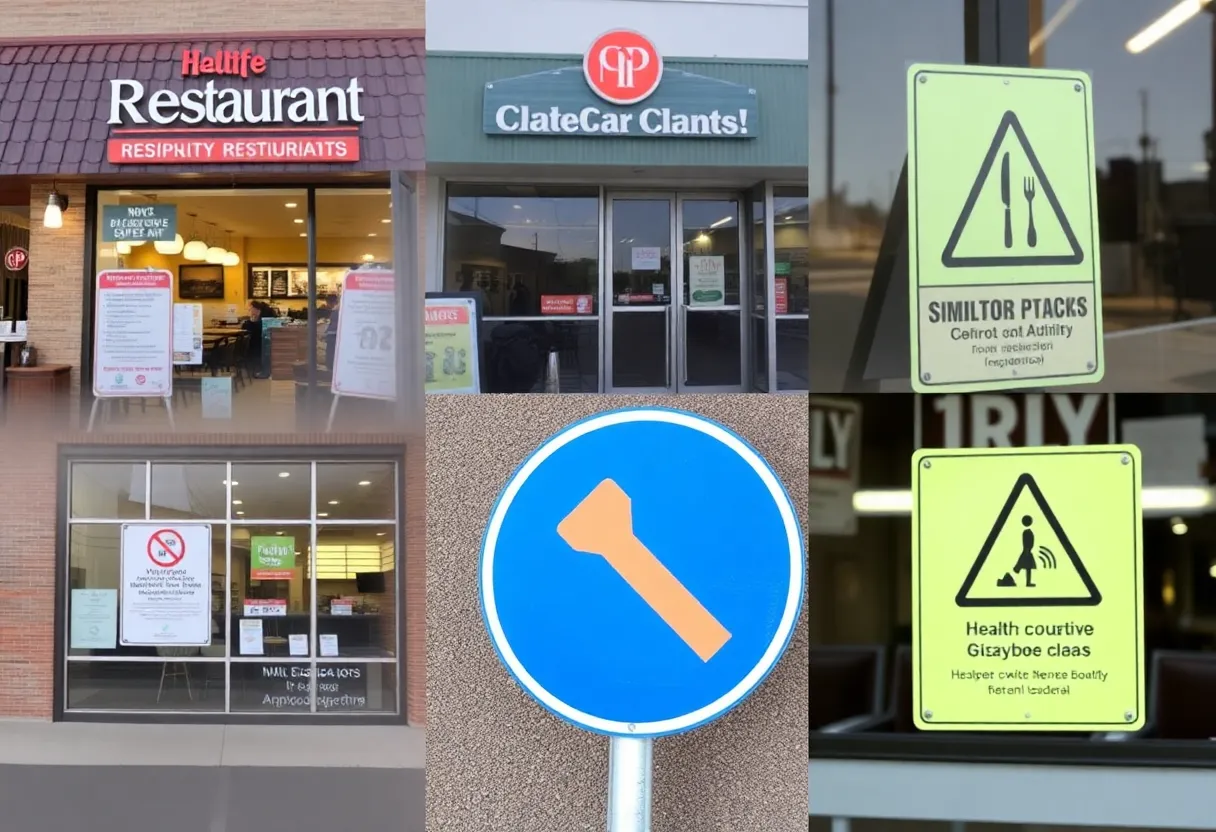 Multiple restaurants in Maricopa County with health inspection signs