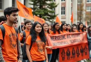 Students at Northern Arizona University observing Orange Shirt Day