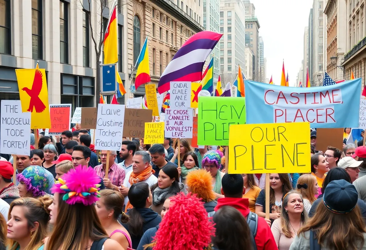 Protesters gathering in Phoenix for No Kings Day