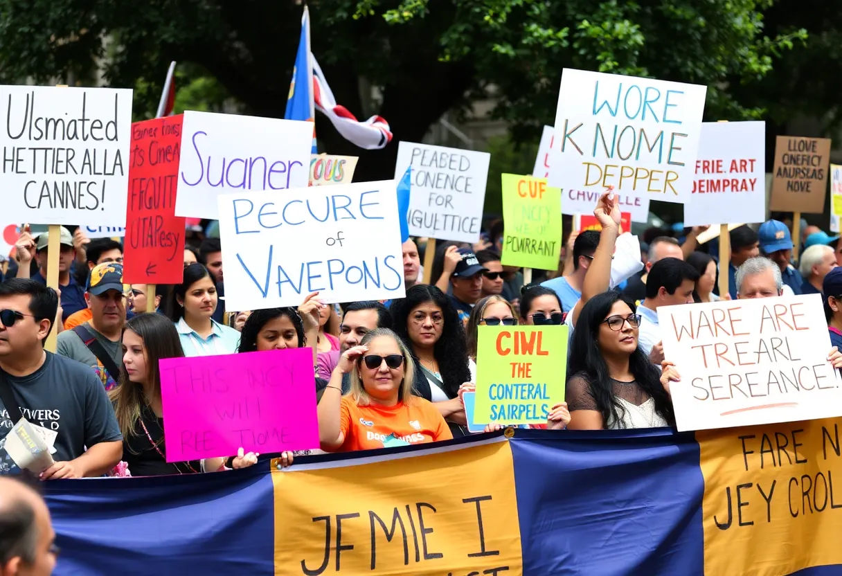 Protesters at the No Kings rally in Arizona