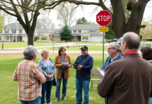 Residents discussing concerns about NorthPark development project