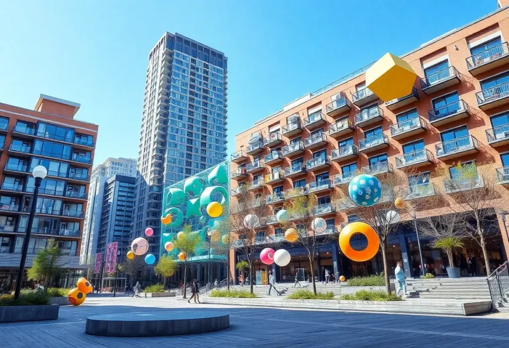 Modern development with art installations in Phoenix
