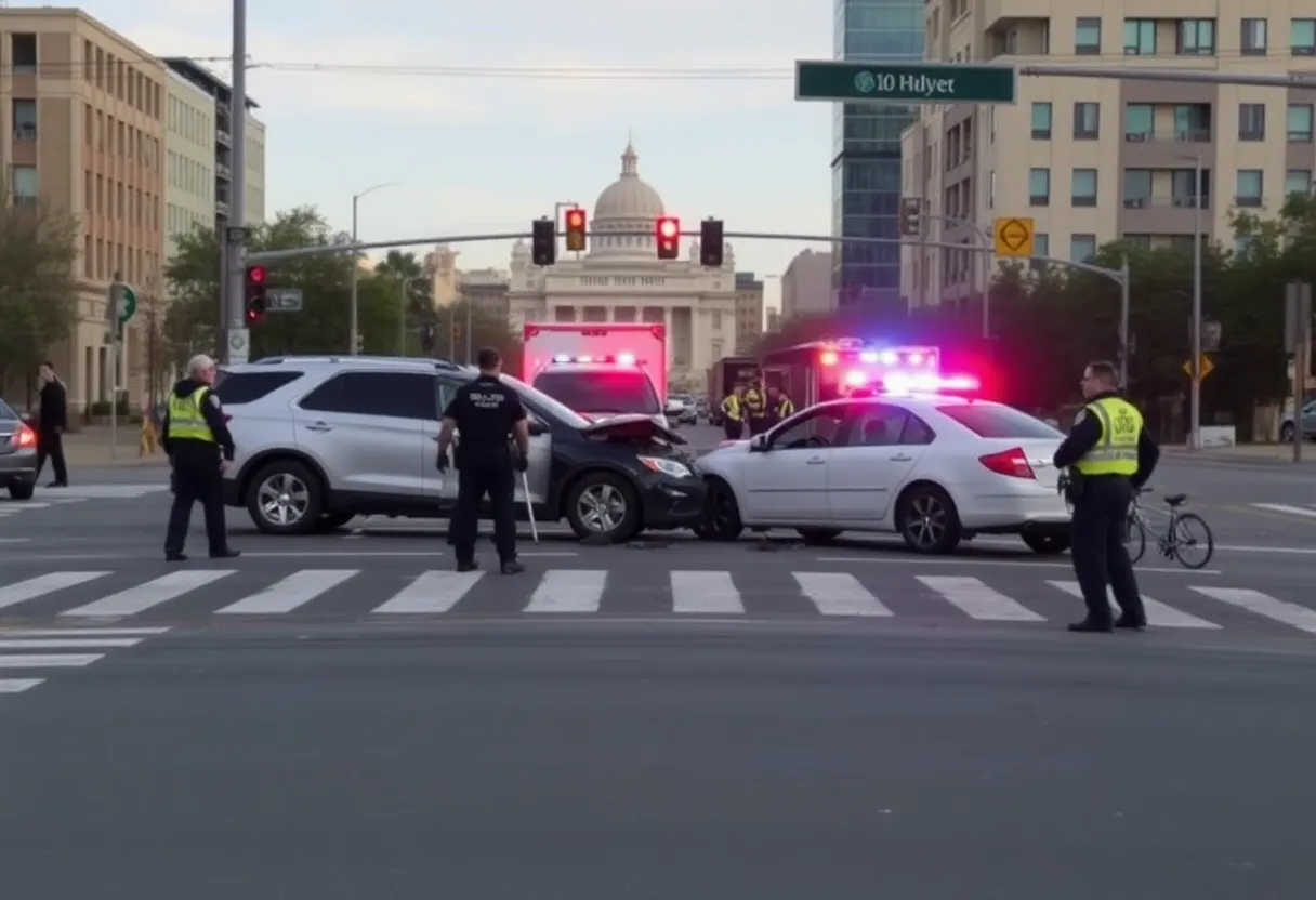 Emergency responders at a crash scene in Phoenix