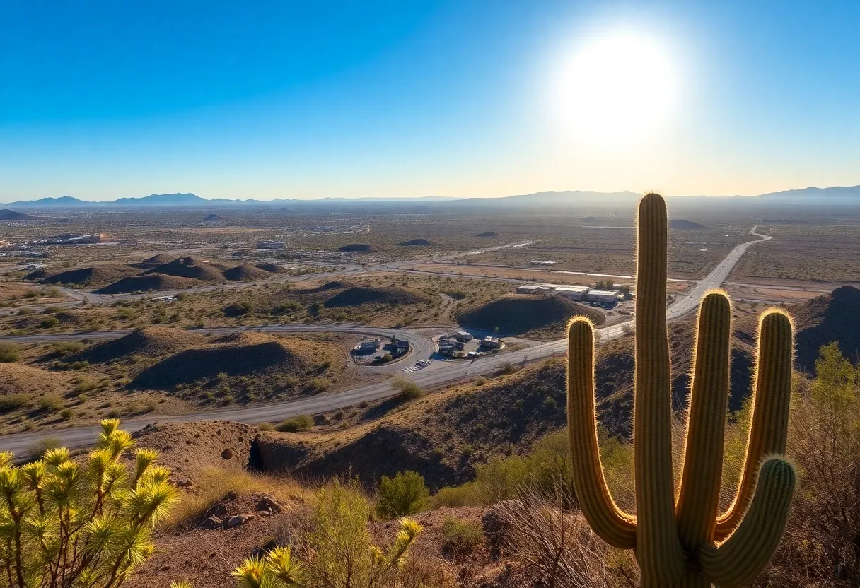 A beautiful sunny day in Phoenix, Arizona with clear skies and desert landscapes.