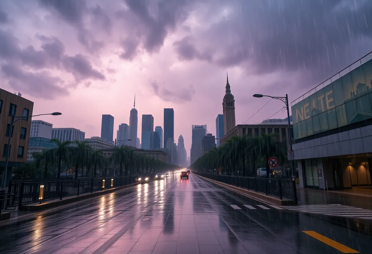 Heavy rainfall in Phoenix streets