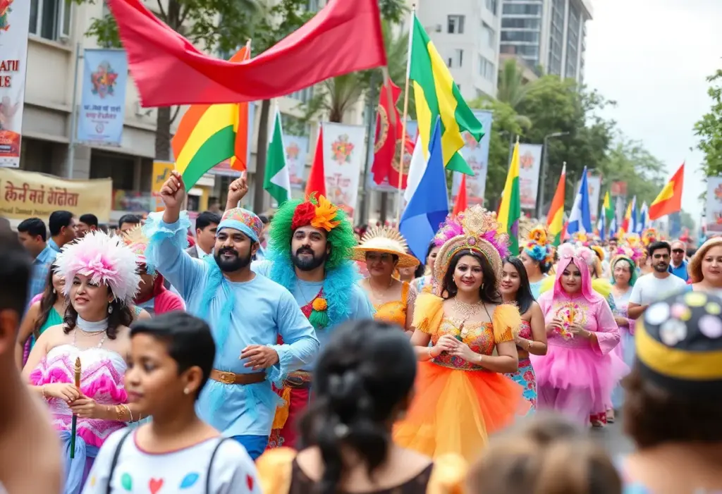 Colorful parade during the Phoenix Pride Festival
