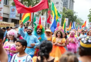 Colorful parade during the Phoenix Pride Festival