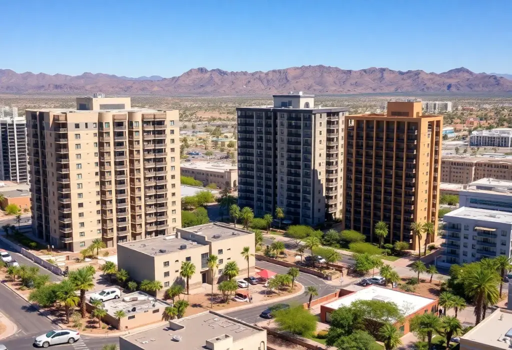 Phoenix skyline with new apartment constructions