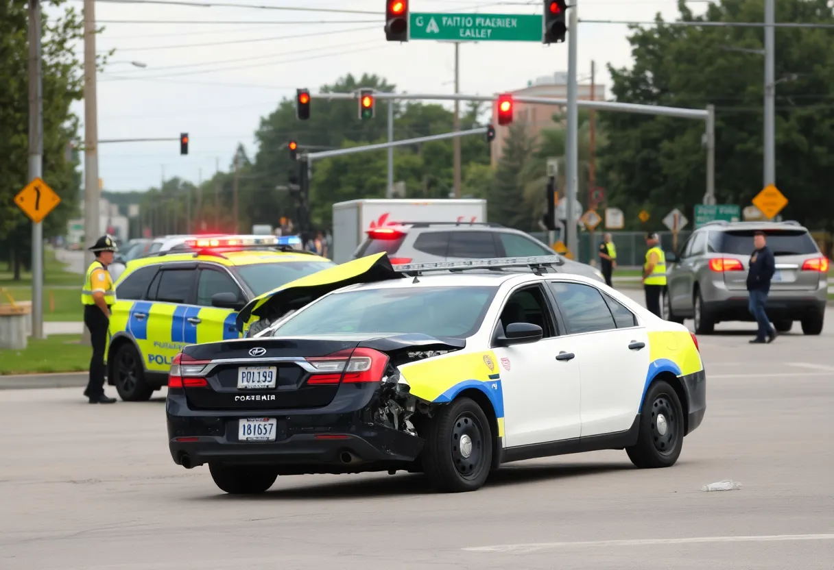 Rollover crash scene involving police officers and an SUV in Phoenix