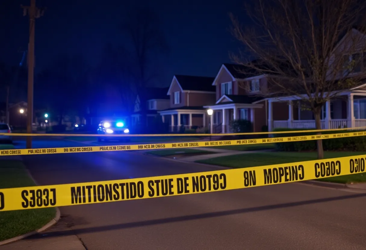 Police cordon around a suburban neighborhood in Phoenix after a shooting incident.