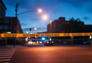 Crime scene with police tape in Phoenix