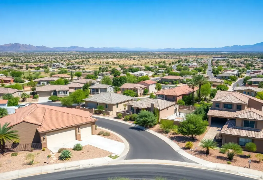 Scenic view of a suburban neighborhood in Phoenix, Arizona