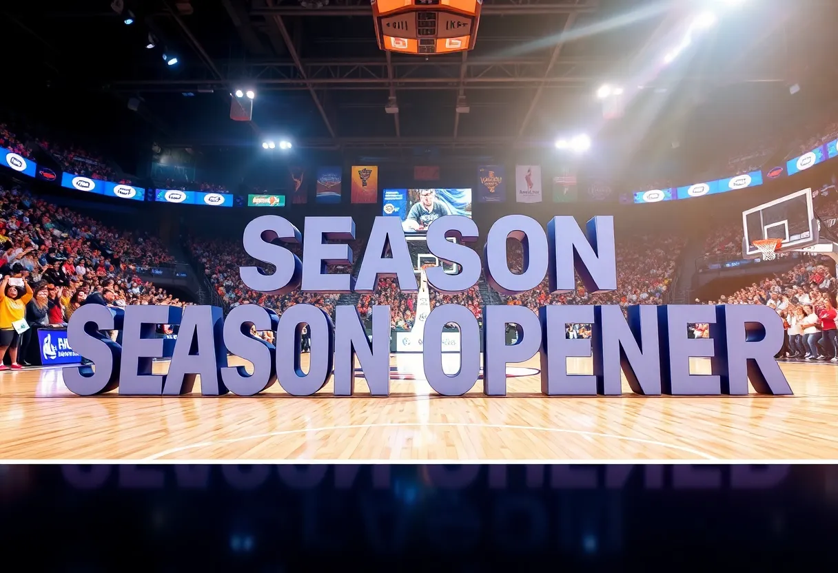 Fans cheering at the Phoenix Suns season opener against the Sacramento Kings