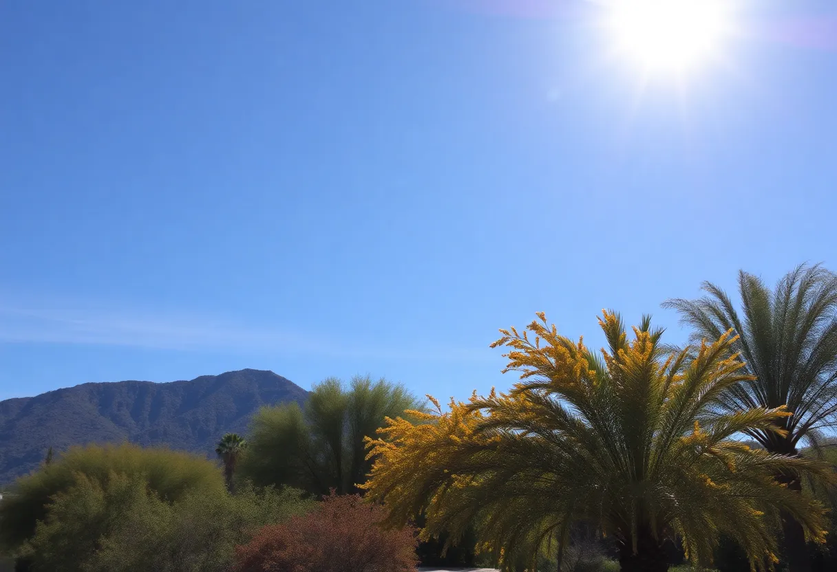 Clear sunny skies in Phoenix with faint autumn hues.