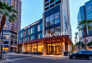 Exterior view of Placemakr flexible-stay hotel in downtown Phoenix