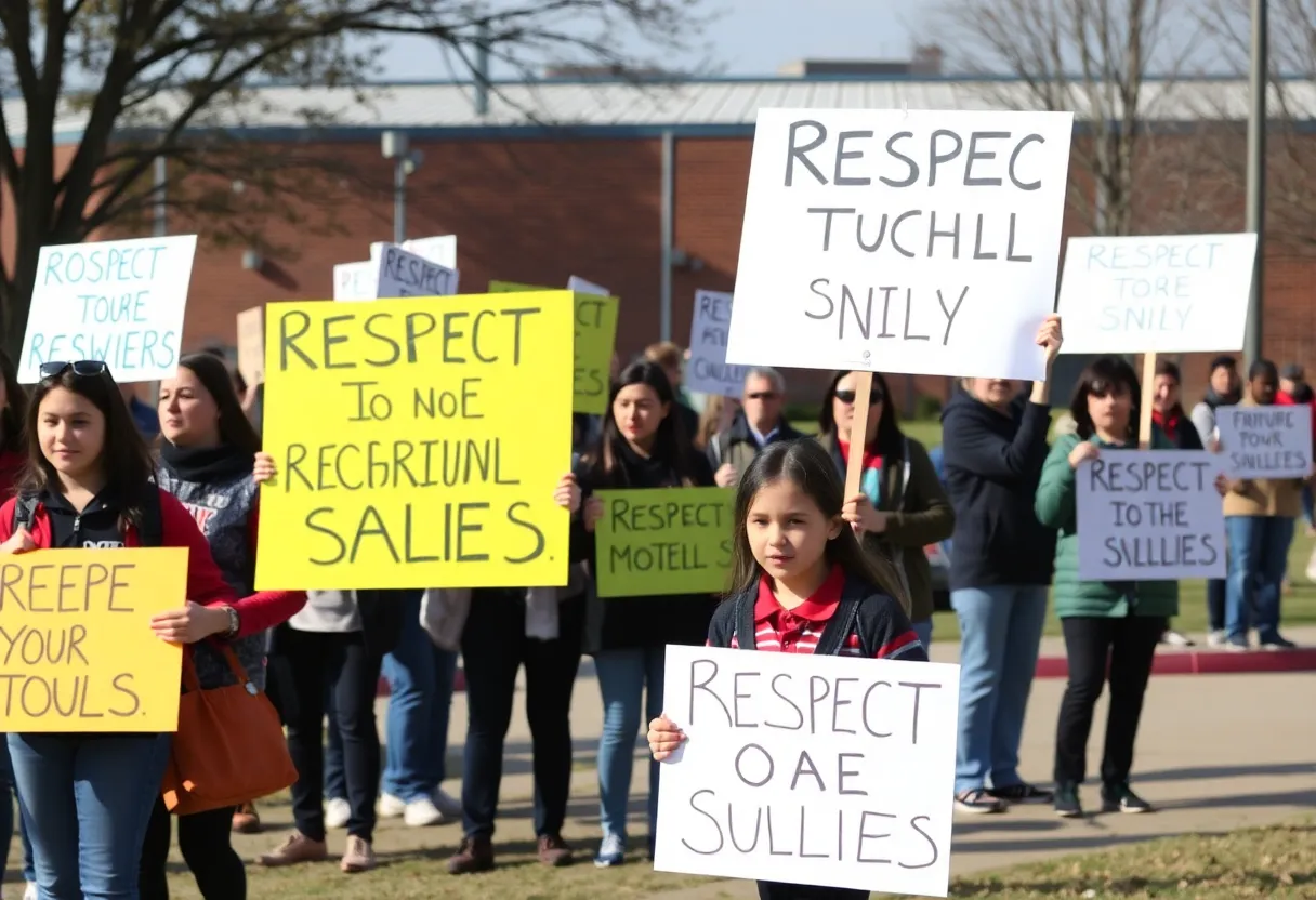 Parents and students protesting for respect in Scottsdale school district.