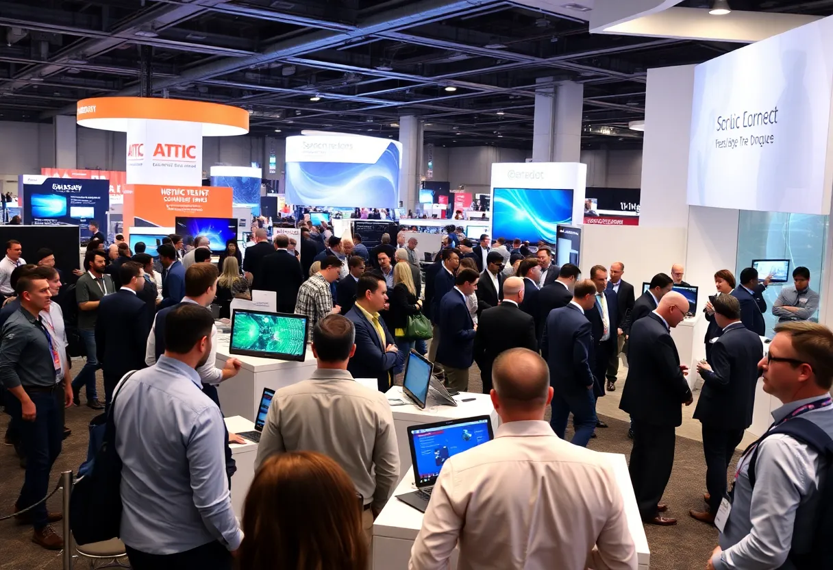 Participants at SEMICON West conference in Phoenix focusing on semiconductor technology.