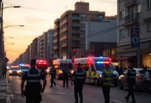 Scene depicting a police response to a shooting incident in South Phoenix