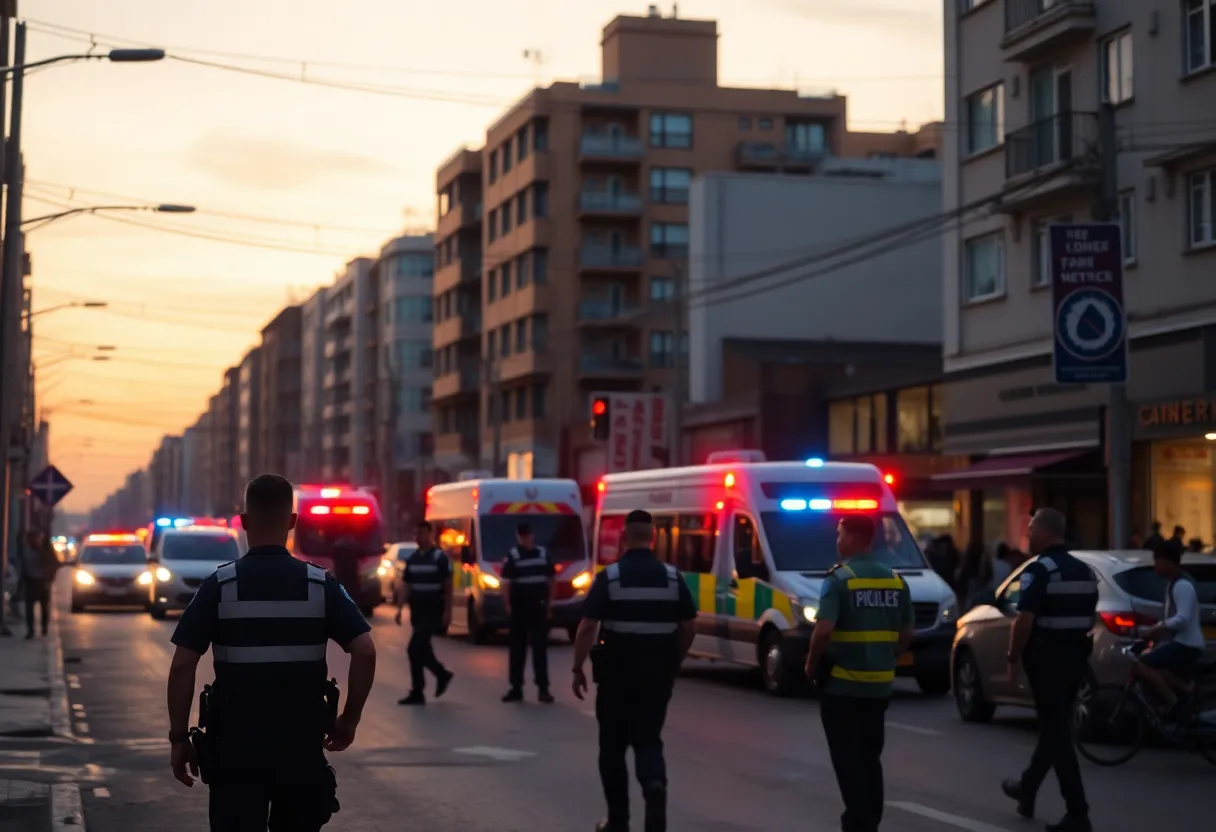Scene depicting a police response to a shooting incident in South Phoenix