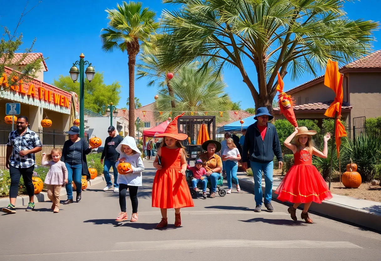 Families enjoying a sunny Halloween in Phoenix