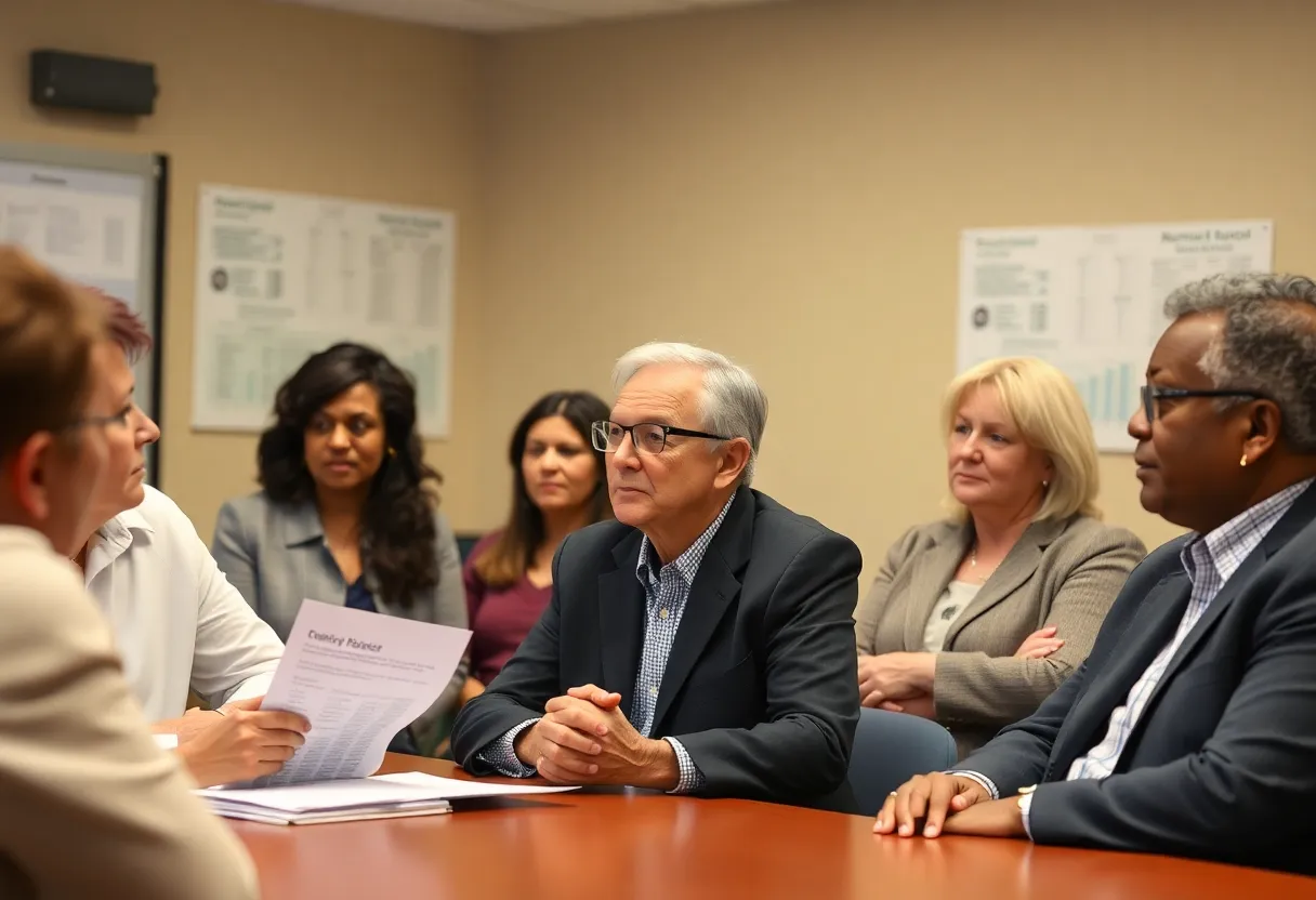 School board members discussing superintendent salaries