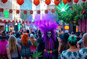 Crowd enjoying the Toke or Treat Halloween event in Phoenix
