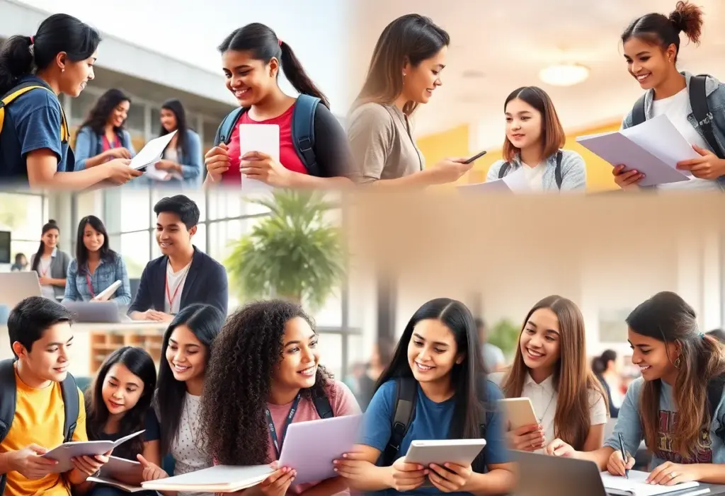 Diverse students at top public high schools in Phoenix engaged in various academic and extracurricular activities.