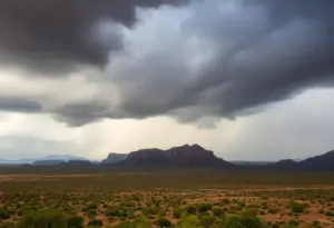 Tropical Storm Priscilla bringing heavy rain to Arizona desert landscape