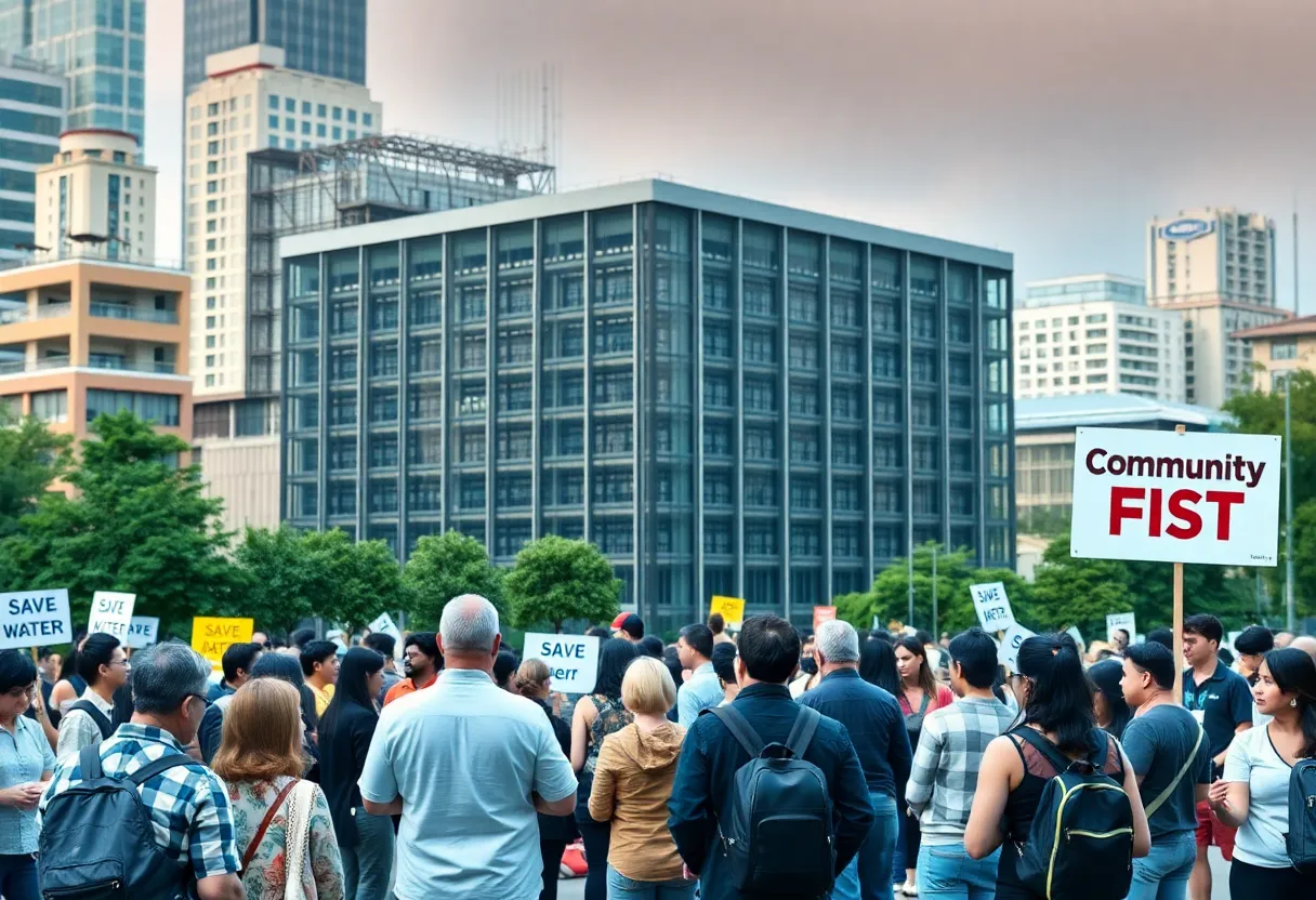 Community gathering opposing Tucson's Project Blue data center.