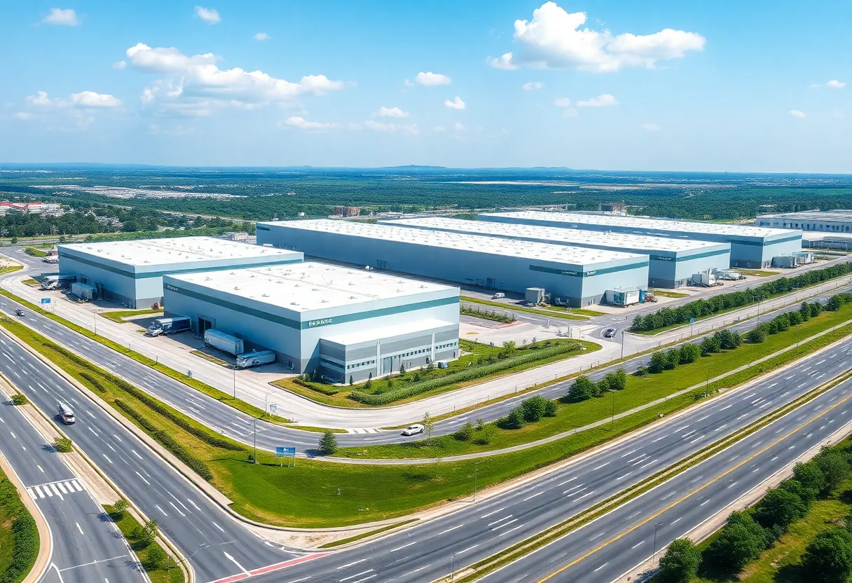 West 101 Logistics Center featuring modern industrial buildings.