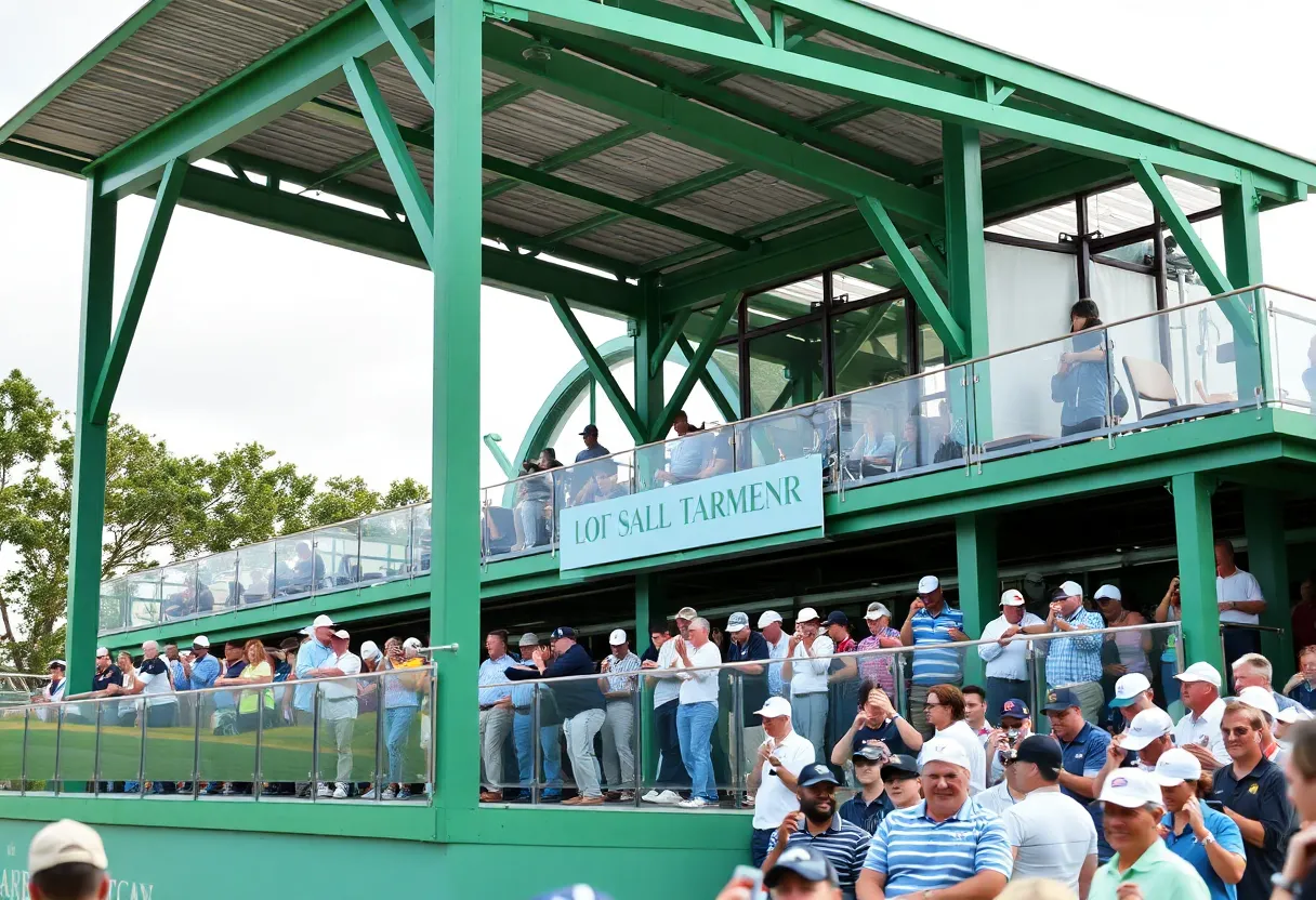 Redesigned hospitality structure at the WM Phoenix Open 16th hole
