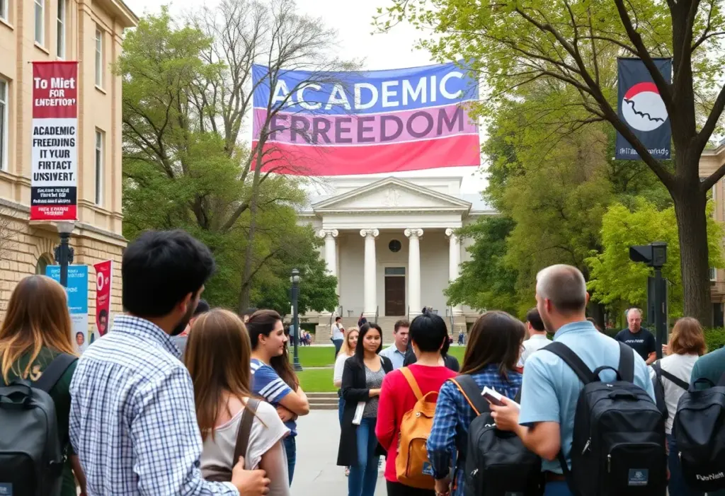 University students advocating for academic freedom on campus