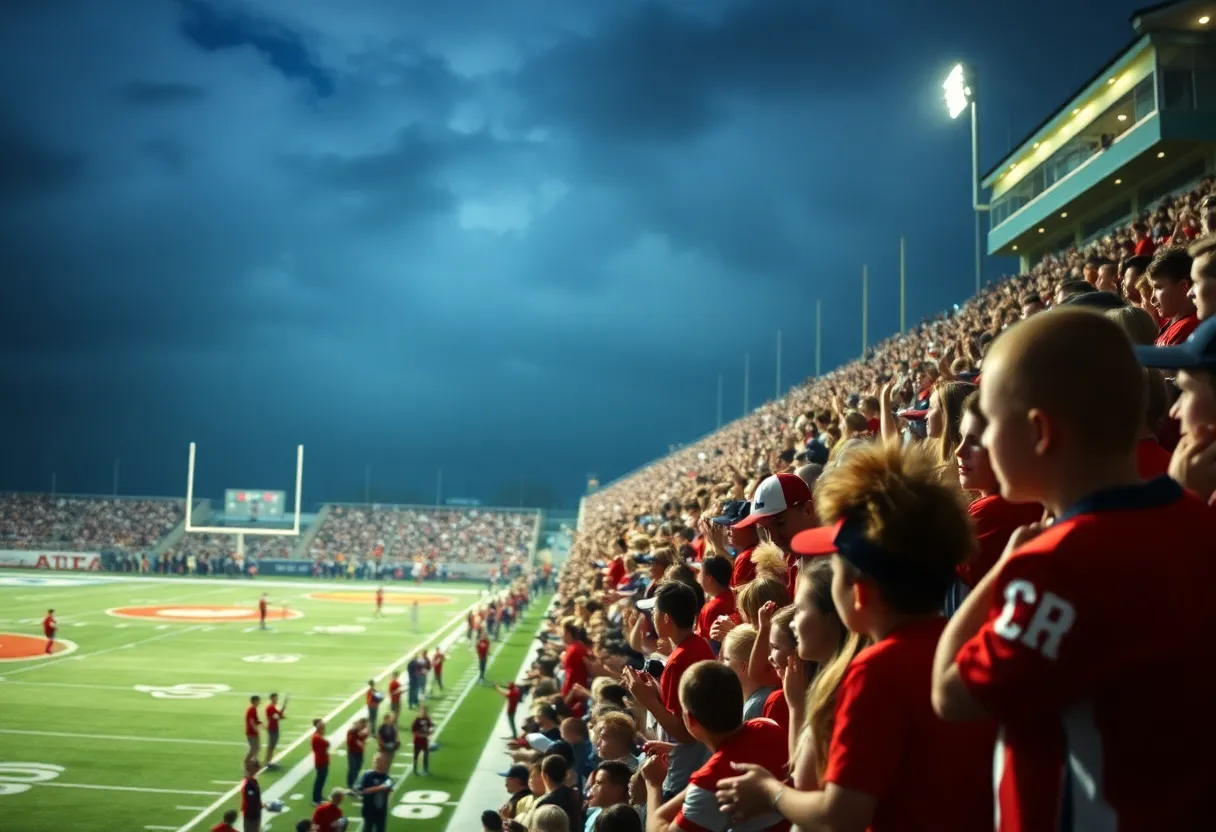 Crowd cheering at Arizona high school football championship