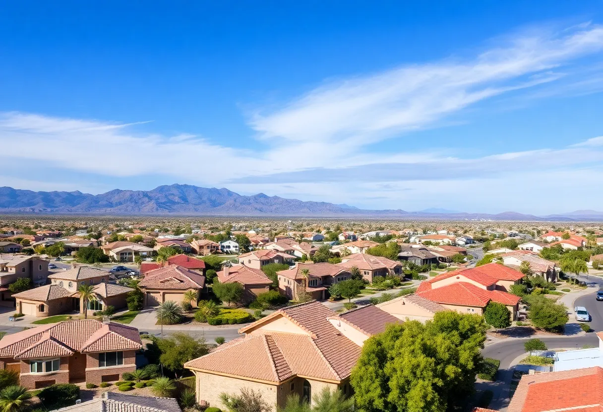 Cityscape of Arizona showcasing homes representing a booming real estate market.