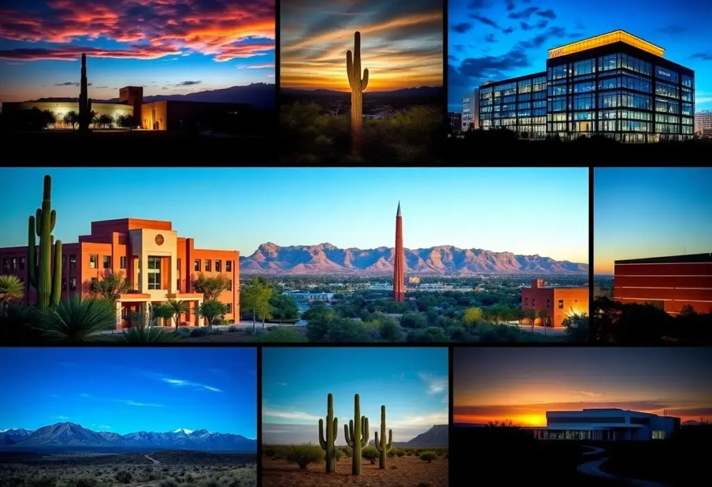 Collage of Arizona university campuses focused on defense research.