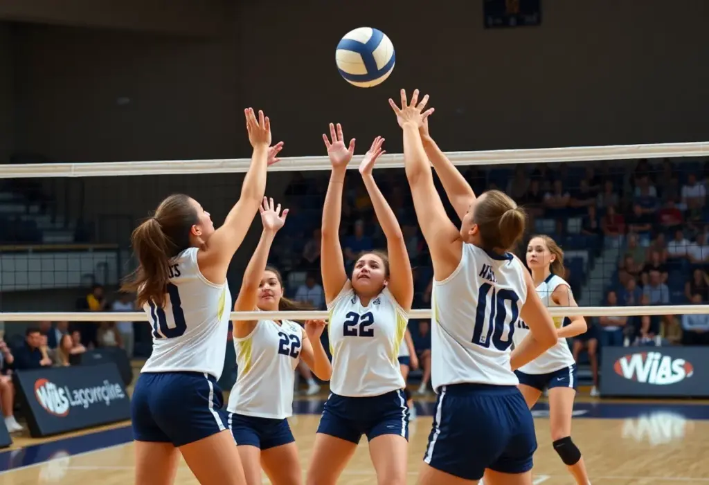 Arizona Wildcats volleyball team competing against Utah Utes