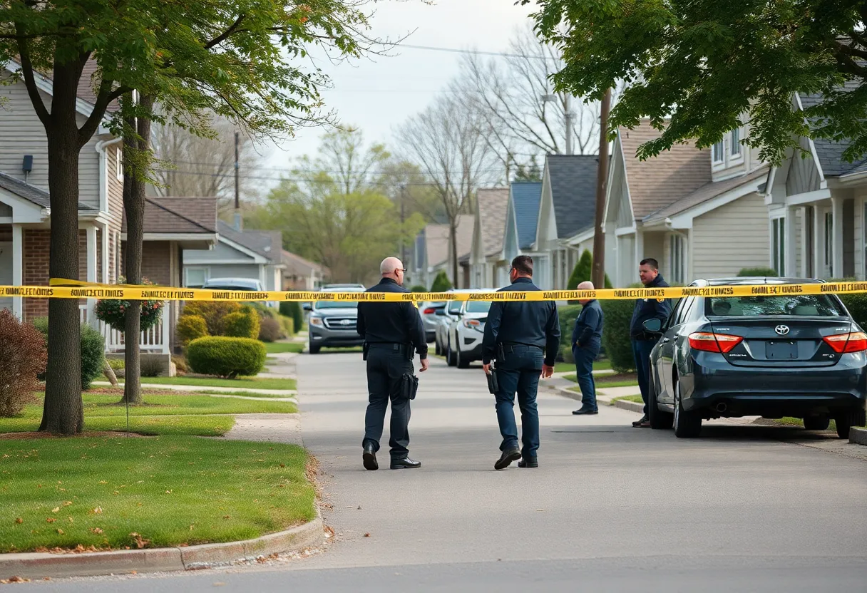 Police officers examining a crime scene in Gilbert Arizona