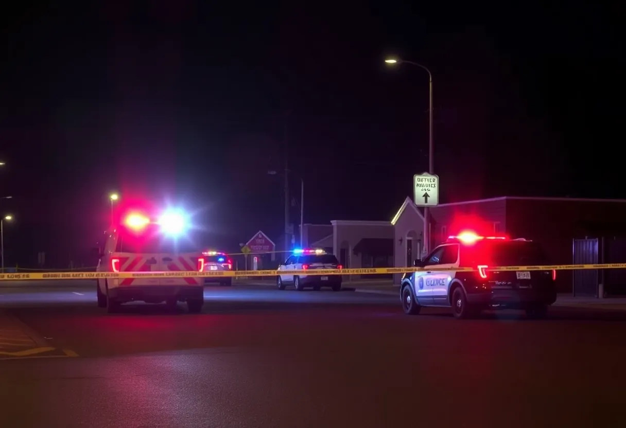 Police lights at crime scene in Guadalupe