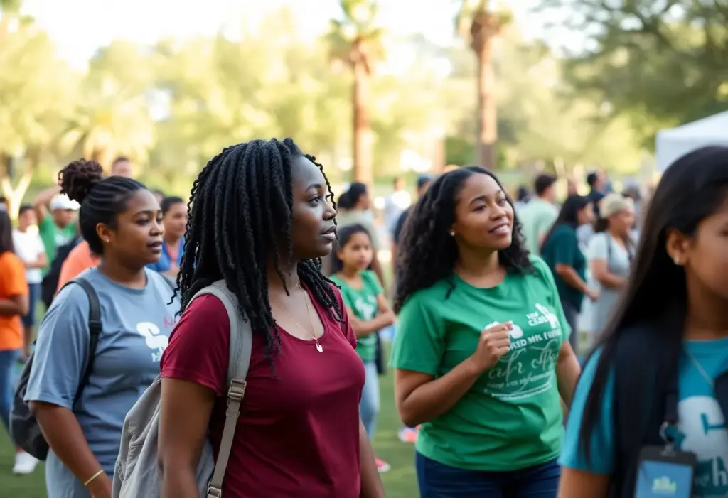 Community health events in Phoenix, Arizona featuring attendees engaging in activities for health awareness.