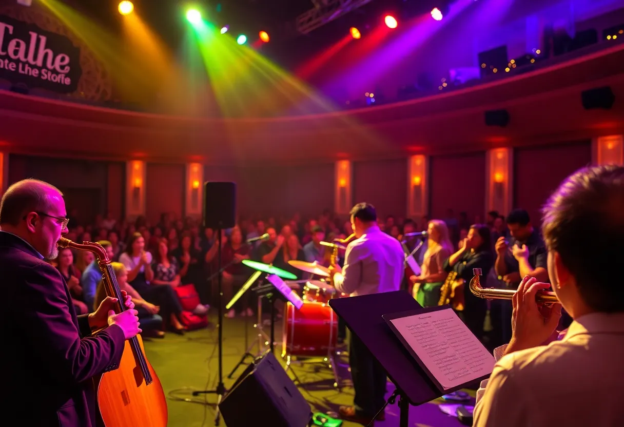 Musicians performing at a jazz concert at the Musical Instrument Museum