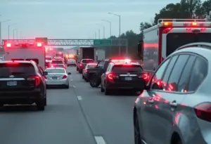 Emergency responders at the scene of a crash on Loop 303 in Surprise, Arizona