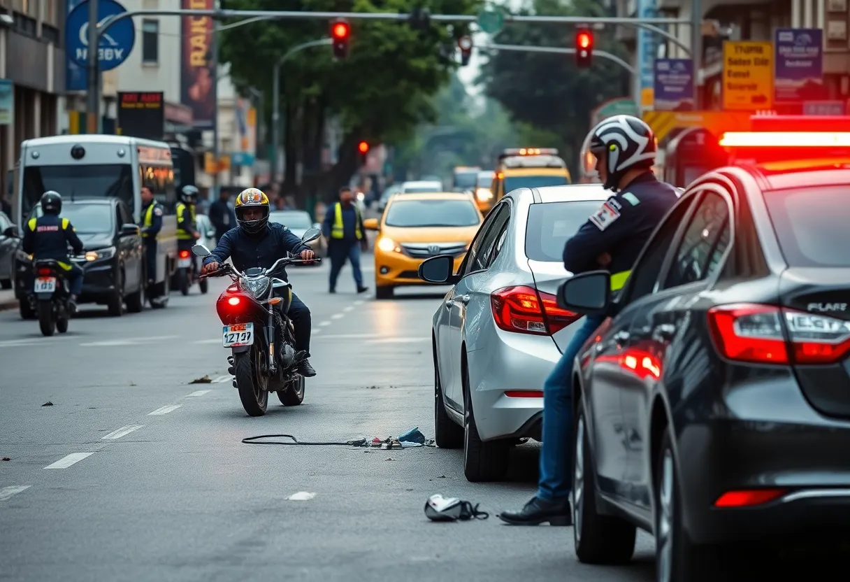 Scene of a motorcycle crash on Van Buren Street in Phoenix