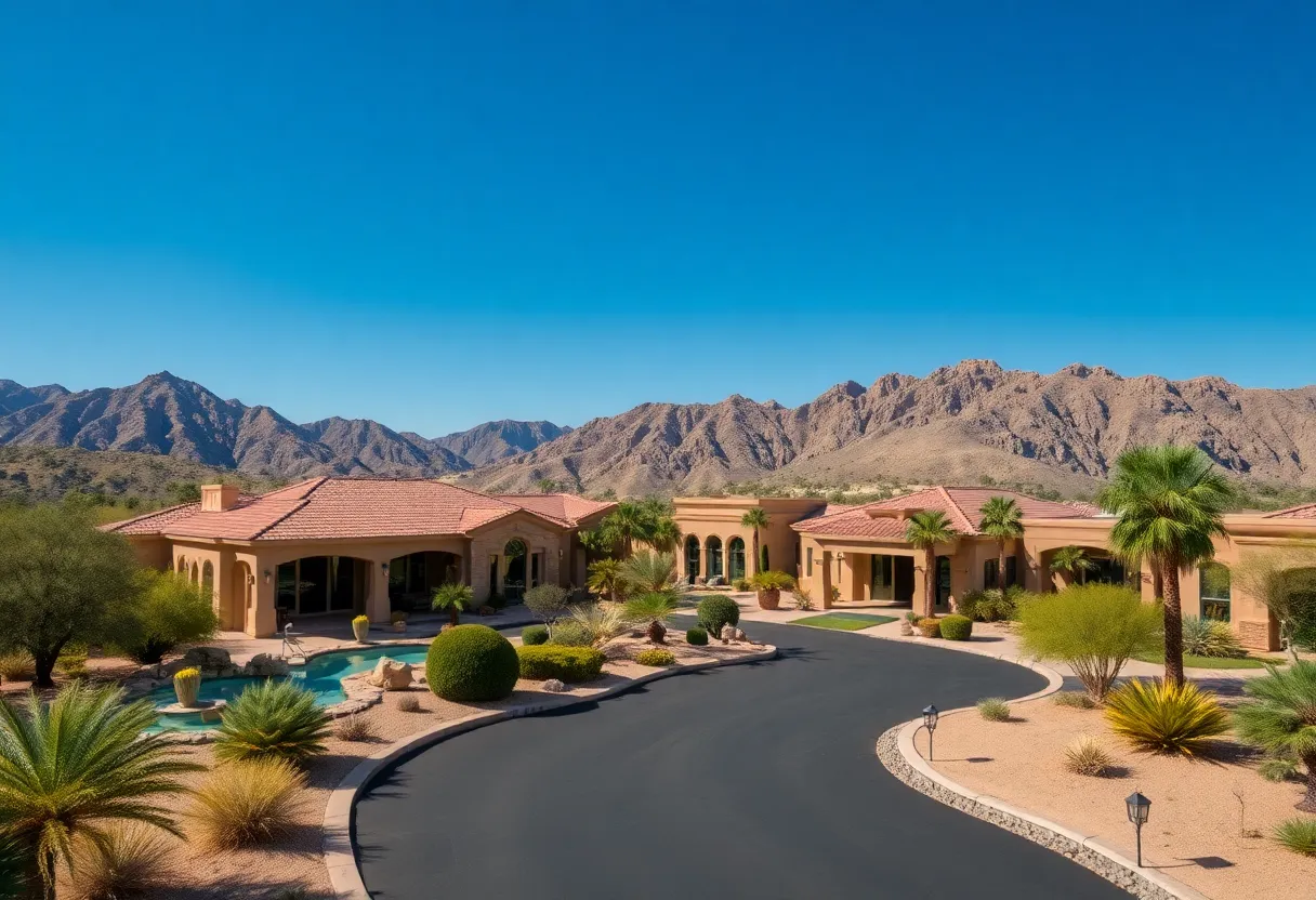 Scenic view of upscale homes in Paradise Valley, Arizona