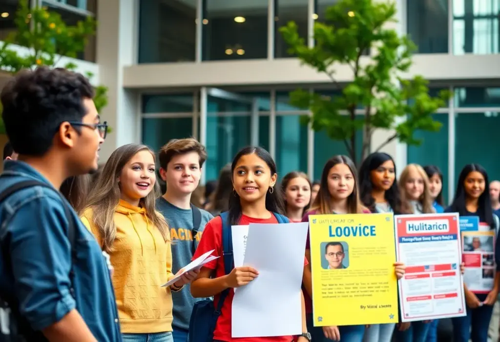 High school students presenting at the Path to the Presidency event at the University of Arizona