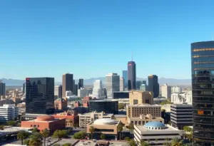 Phoenix cityscape illustrating the vibrant tech scene recognizing ADMANITY's achievements.