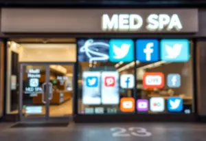 Med spa storefront representing social media impacts