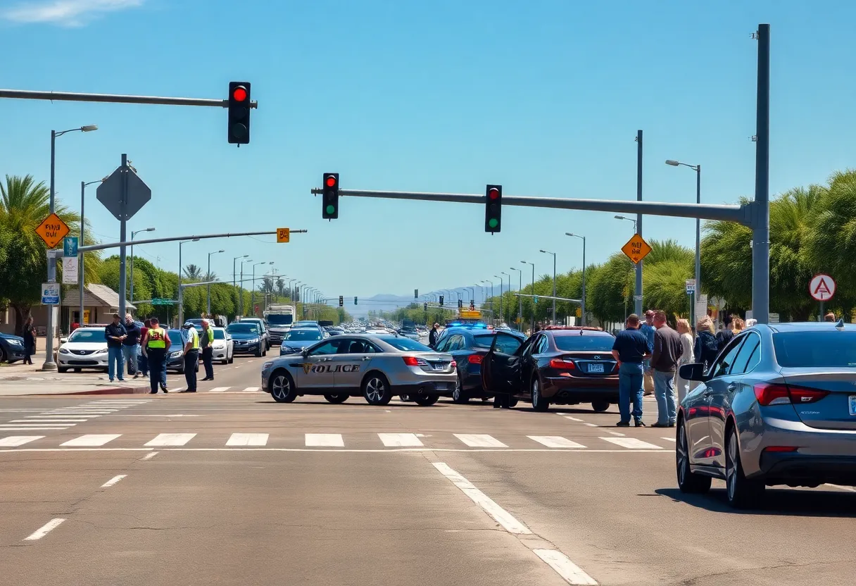 Two vehicles involved in a crash at the intersection of 19th Avenue and McDowell Road in Phoenix